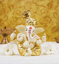 Gold Color Lord Ganesha Idol for Car Dashboard (Size: 3.5 x 2 inch) Mangal Fashions | Indian Home Decor and Craft
