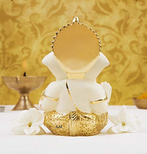 Gold Color Lord Ganesha Idol for Car Dashboard (Size: 3.5 x 2 inch) Mangal Fashions | Indian Home Decor and Craft