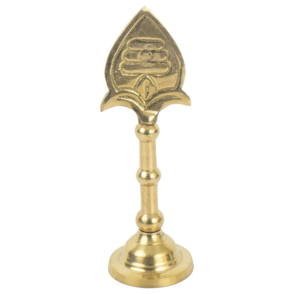 Golden Brass Lord Murugan Vel Idol with Round Base for Home Pooja/Puja (Size 16 cm) Mangal Fashions | Indian Home Decor and Craft