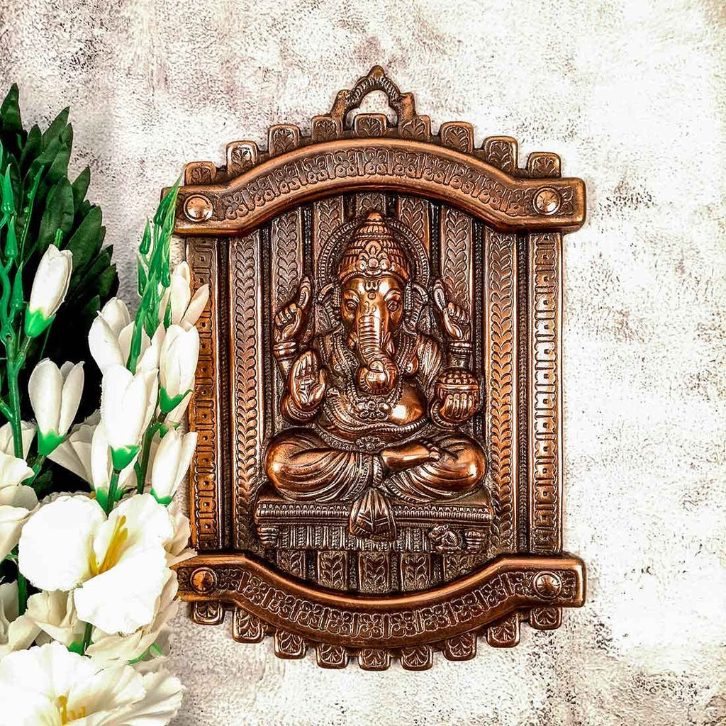 Hand Crafted Lord Ganesh Wall Hanging / Wall Decor, Room Decor, Home Decor and Gifts (13 x 9 Inches; 640g) Mangal Fashions | Indian Home Decor and Craft