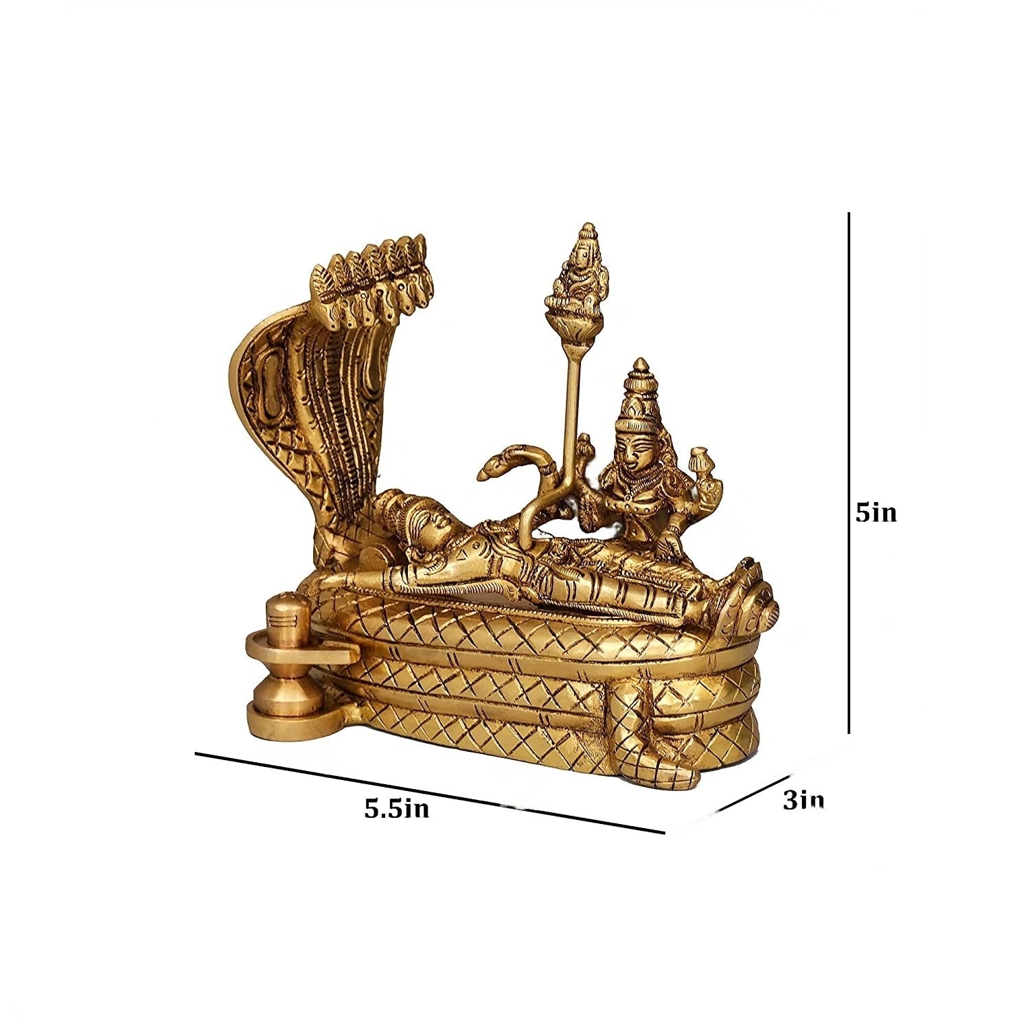 Handmade Brass Vishnu Padmanabha Swami Showpiece for Home Mandir, Temple, Office Mangal Fashions | Indian Home Decor and Craft