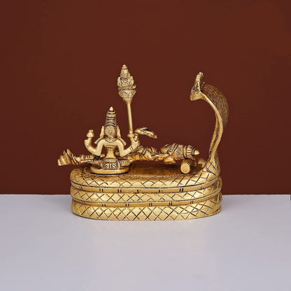Handmade Brass Vishnu Padmanabha Swami Showpiece for Home Mandir, Temple, Office Mangal Fashions | Indian Home Decor and Craft