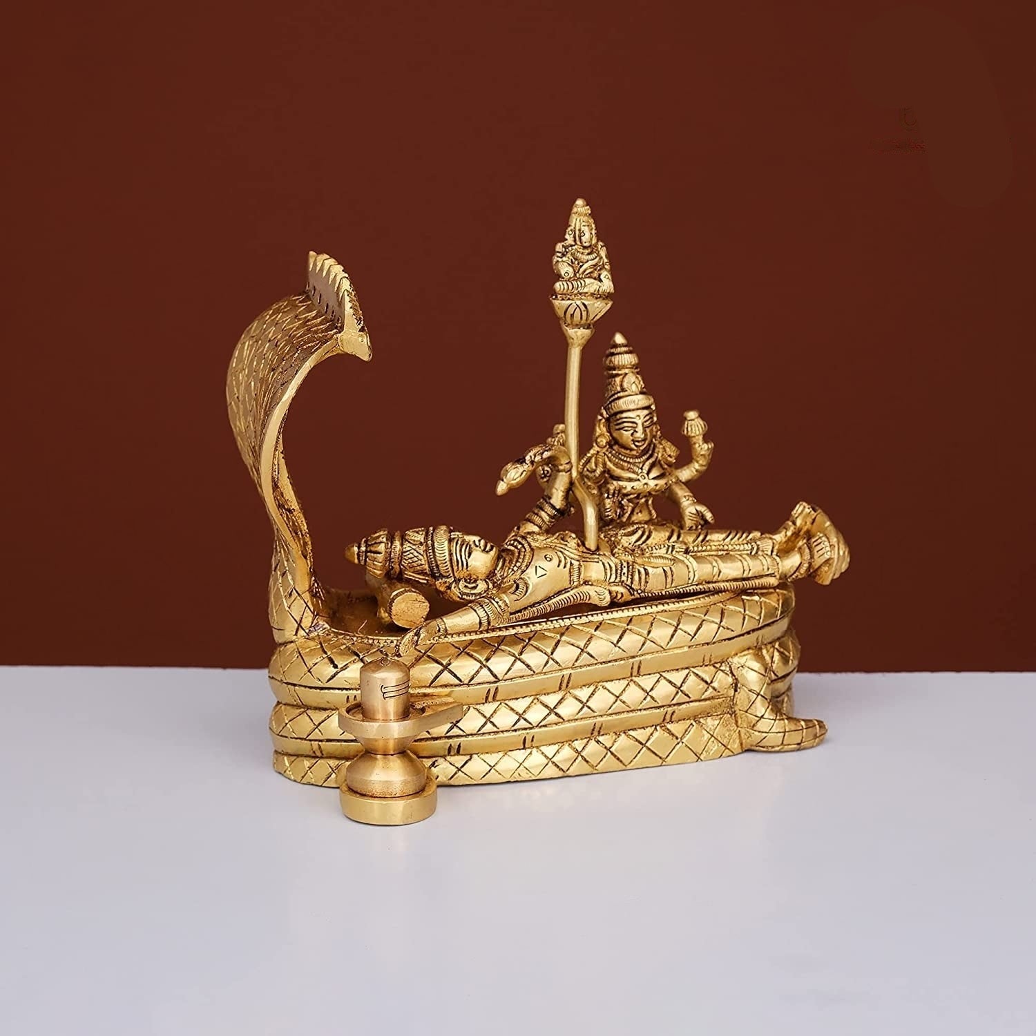 Handmade Brass Vishnu Padmanabha Swami Showpiece for Home Mandir, Temple, Office Mangal Fashions | Indian Home Decor and Craft