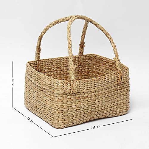 Handmade Decorative Pooja / storage baskets / Fruit baskets (Rectangular, 10*8*5 Inches) Mangal Fashions | Indian Home Decor and Craft