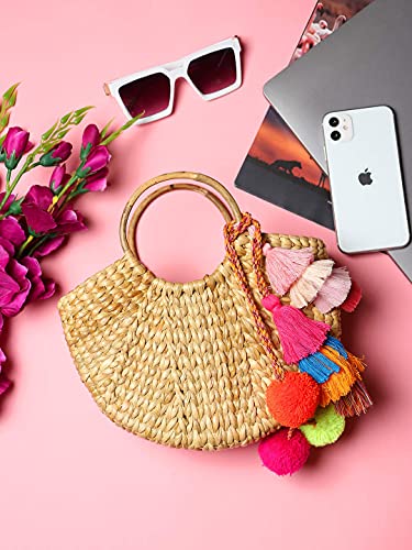 Handmade Small Dry grass / Natural Cane / Chic Handbag Tote Bag Mangal Fashions | Indian Home Decor and Craft