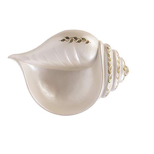 Handmade Terracotta Decorative Shank Sangu Urli Bowl (White, 1 Piece) Mangal Fashions | Indian Home Decor and Craft