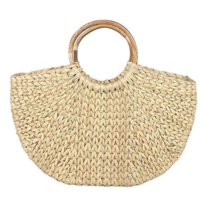 Handmade Women's Tote Bag - Dry Grass Washable Handbag (Beige Color) Mangal Fashions | Indian Home Decor and Craft