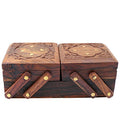 Handmade Wooden Jewel Box with Carvings (3 in 1) - Special Gifts For Wife, Mom, Women, Birthday, Anniversary Gift (8x4x3 in) Mangal Fashions | Indian Home Decor and Craft