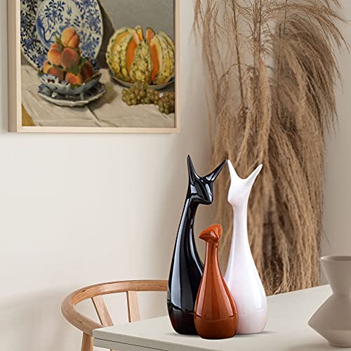 Home Décor Lucky Deer Family Set | Piano Finish Ceramic Figures - (Set of 3) Mangal Fashions | Indian Home Decor and Craft