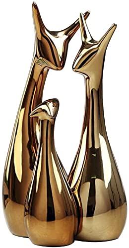 Home Décor Lucky Deer Family Set | Piano Finish Ceramic Figures - (Set of 3) Mangal Fashions | Indian Home Decor and Craft