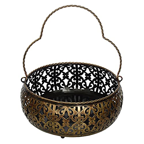 Iron Pooja / Flower / Fruit basket for Home Decor (Large) Mangal Fashions | Indian Home Decor and Craft