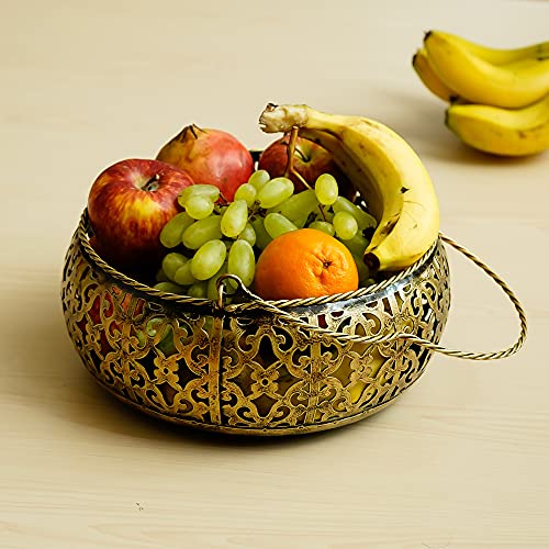 Iron Pooja / Flower / Fruit basket for Home Decor (Large) Mangal Fashions | Indian Home Decor and Craft