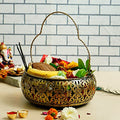 Iron Pooja / Flower / Fruit basket for Home Decor (Large) Mangal Fashions | Indian Home Decor and Craft