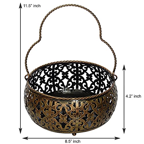Iron Pooja / Flower / Fruit basket for Home Decor (Medium) Mangal Fashions | Indian Home Decor and Craft