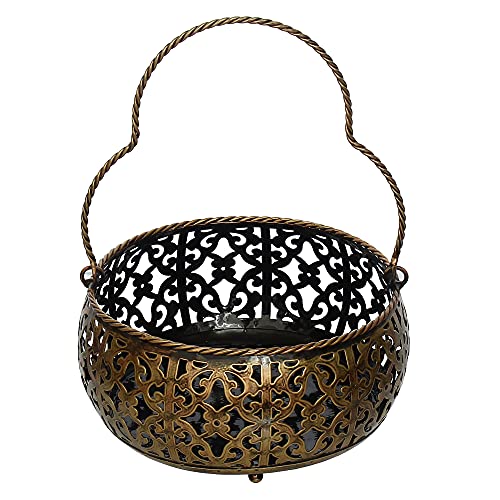 Iron Pooja / Flower / Fruit basket for Home Decor (Medium) Mangal Fashions | Indian Home Decor and Craft