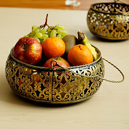 Iron Pooja / Flower / Fruit basket for Home Decor (Medium) Mangal Fashions | Indian Home Decor and Craft