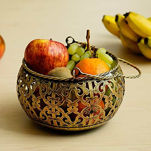 Iron Pooja / Flower / Fruit basket for Home Decor (Small) Mangal Fashions | Indian Home Decor and Craft