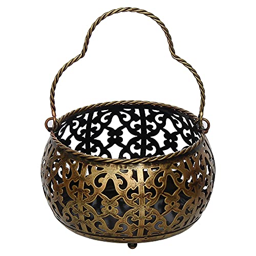 Iron Pooja / Flower / Fruit basket for Home Decor (Small) Mangal Fashions | Indian Home Decor and Craft