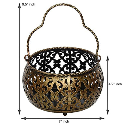 Iron Pooja / Flower / Fruit basket for Home Decor (Small) Mangal Fashions | Indian Home Decor and Craft