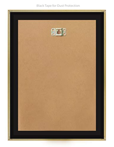 Kamdhenu Cow with Brahma Vishnu Mahesh / Shiva Blessing Laminated Poster with Synthetic Wood Golden Frame (30 X 23 cm) (Framed No Glass Required) Mangal Fashions | Indian Home Decor and Craft