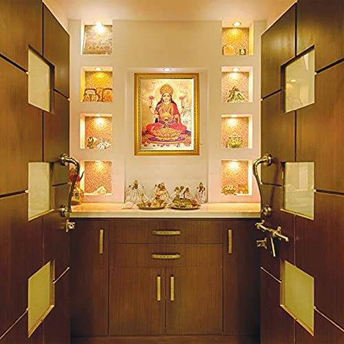 Lakshmi Devi Aluminum Plated Wood Photo Frame (35 x 25 x 1 cm, Multicolour) Mangal Fashions | Indian Home Decor and Craft