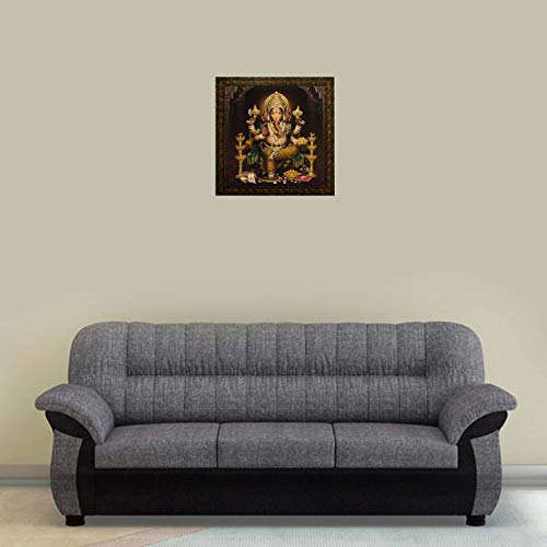 Lord Ganesha Painting Without Glass (13.8 X 13.8 inch) Mangal Fashions | Indian Home Decor and Craft