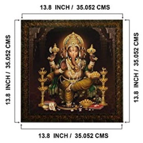 Lord Ganesha Painting Without Glass (13.8 X 13.8 inch) Mangal Fashions | Indian Home Decor and Craft