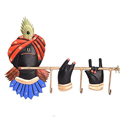Lord Krishna Wrought Iron Key Holder (25 cm x 1 cm x 18) Mangal Fashions | Indian Home Decor and Craft