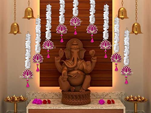 Lotus Hangings for Decoration/ Floral Wall Hangings for Temple Decor, showpiece for Home Decor Mangal Fashions | Indian Home Decor and Craft