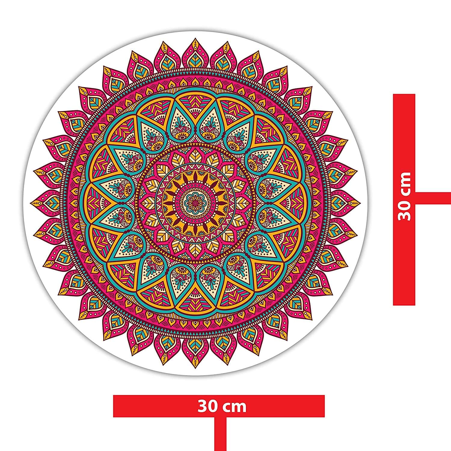 Mandala Rangoli Wall / Floor Art - Waterproof and Durable Sticker (PVC Vinyl, 30 x 30 cm) Mangal Fashions | Indian Home Decor and Craft