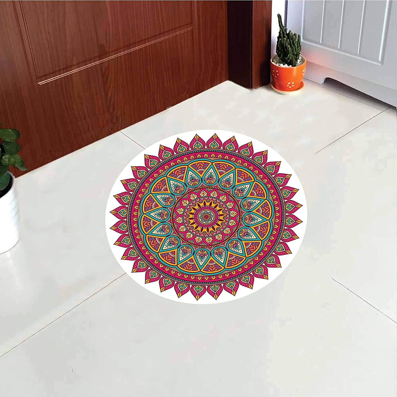 Mandala Rangoli Wall / Floor Art - Waterproof and Durable Sticker (PVC Vinyl, 50 x 50 cm) Mangal Fashions | Indian Home Decor and Craft