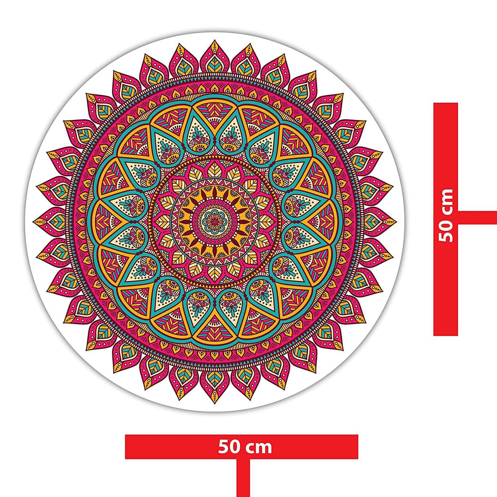 Mandala Rangoli Wall / Floor Art - Waterproof and Durable Sticker (PVC Vinyl, 50 x 50 cm) Mangal Fashions | Indian Home Decor and Craft