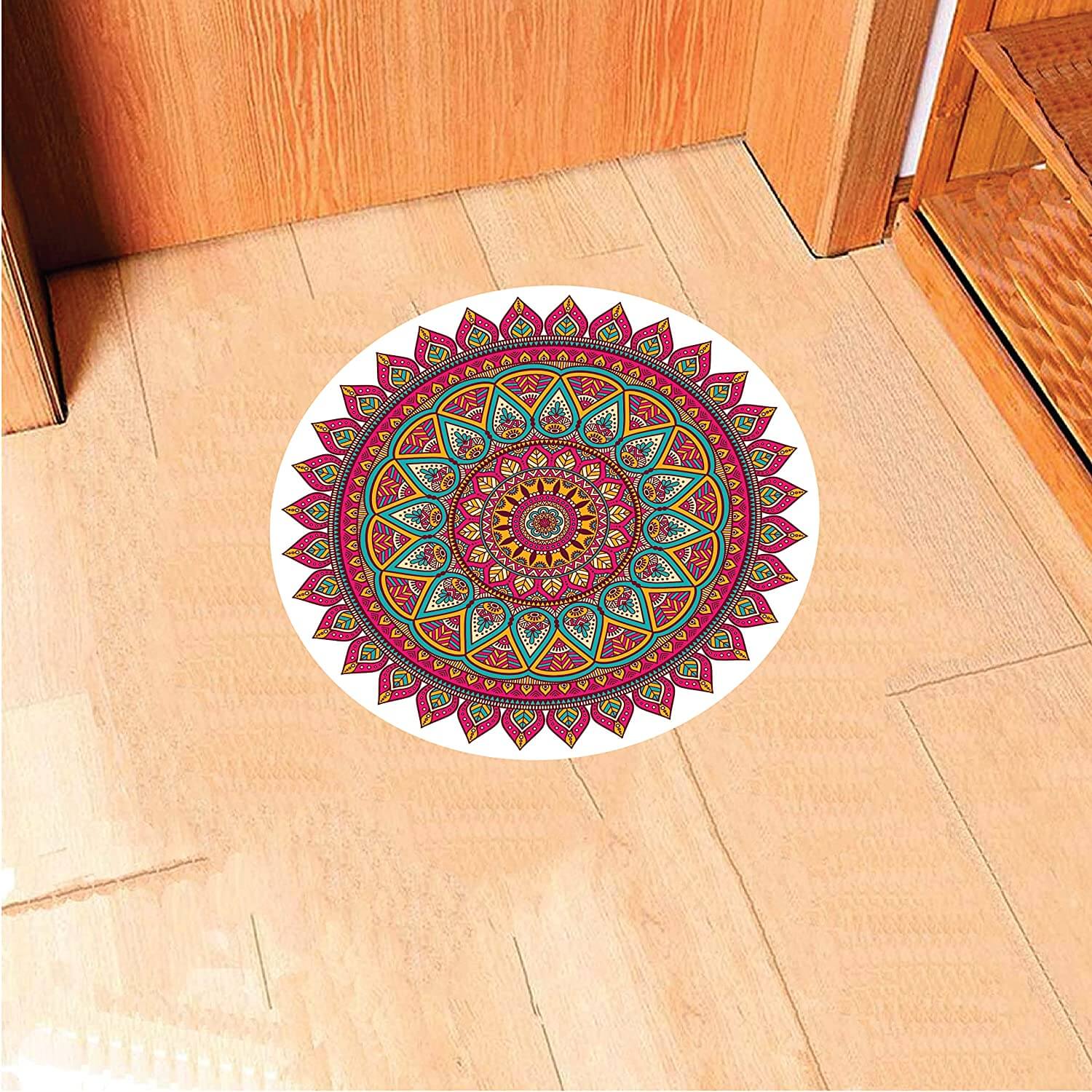 Mandala Rangoli Wall / Floor Art - Waterproof and Durable Sticker (PVC Vinyl, 60 x 60 cm) Mangal Fashions | Indian Home Decor and Craft