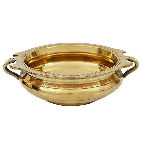 MangalFashions Brass Traditional Decorative Urli Bowl (Gold_6 Inch X 7.5 Inch X 2 Inch) Mangal Fashions | Indian Home Decor and Craft
