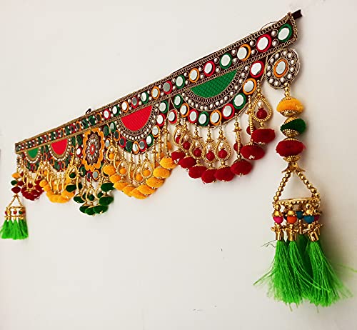 MangalFashions Handmade Door Hanging/ Bandarwal/ Toran/ Bandhanwar for Main Door, (Length: 3 Feet Multicolor) Multi Zula Pearl Plastic Beads Mangal Fashions | Indian Home Decor and Craft