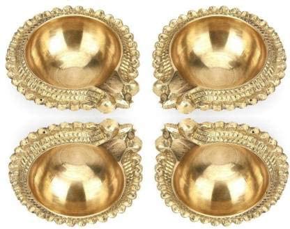 MangalFashions Kuber Akhand Diya On Table Stand Diya (Set of 4 Diyas) (Small) Height: 0.55 inch for Traditional Home Decorations Mangal Fashions | Indian Home Decor and Craft
