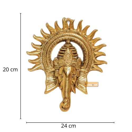 MangalFashions Lord Ganesha Metal Wall Hanging Sculpture | Lucky Feng Shui Wall Decor for Your Home, Office, Return Gifts and Occasions Mangal Fashions | Indian Home Decor and Craft