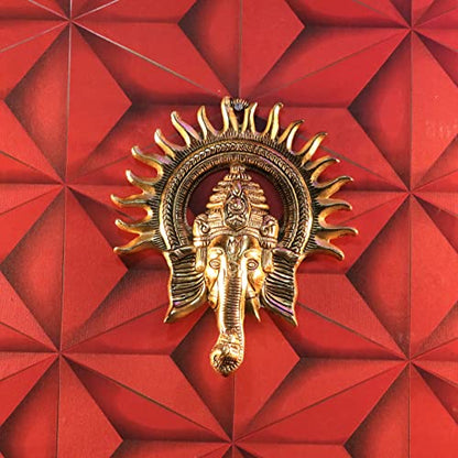MangalFashions Lord Ganesha Metal Wall Hanging Sculpture | Lucky Feng Shui Wall Decor for Your Home, Office, Return Gifts and Occasions Mangal Fashions | Indian Home Decor and Craft