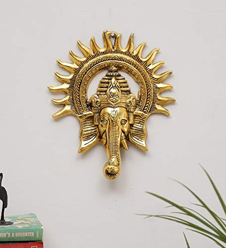MangalFashions Lord Ganesha Metal Wall Hanging Sculpture | Lucky Feng Shui Wall Decor for Your Home, Office, Return Gifts and Occasions Mangal Fashions | Indian Home Decor and Craft
