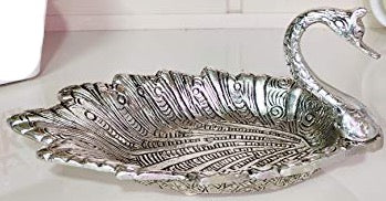 MangalFashions Metal Duck Shape Decorative Dry fruit Tray Bowl Silver Finish for Table and Home Decorative (19 x 9 x 10 cm, Silver) Mangal Fashions | Indian Home Decor and Craft