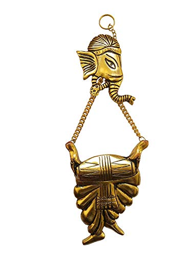 MangalFashions Metal Ganesha ji Lucky Feng Shui Wall Hanging Sculpture and Decor (Music Theme) Mangal Fashions | Indian Home Decor and Craft