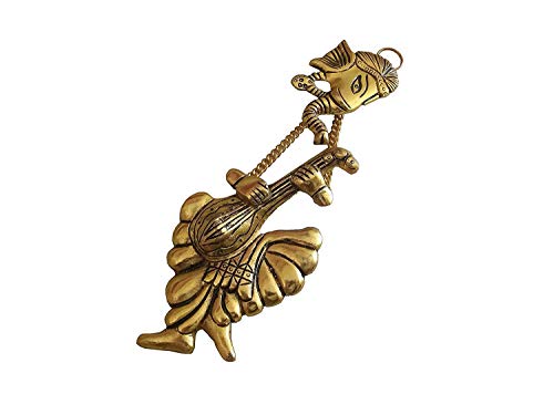 MangalFashions Metal Ganesha ji Lucky Feng Shui Wall Hanging Sculpture and Decor (Music Theme) Mangal Fashions | Indian Home Decor and Craft