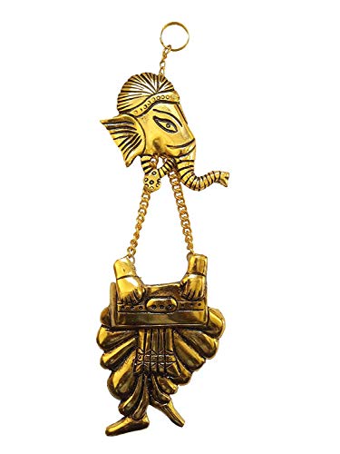MangalFashions Metal Ganesha ji Lucky Feng Shui Wall Hanging Sculpture and Decor (Music Theme) Mangal Fashions | Indian Home Decor and Craft