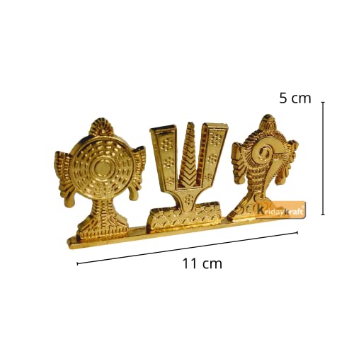MangalFashions Tirupati Balaji Symbol Stand Shankh Chakra Namah Gold Plating Antique Decorative for Home, Car, Office and Gifting Mangal Fashions | Indian Home Decor and Craft