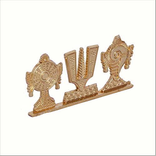 Artvarko Olio Diya In Ottone - Tirupati Balaji Shankh Chakra Namah - Statua Decorativa 22,9 Cm