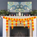 Marigold Flower Bandarwal Hanging for Door | Festival Decoration for Home, Main Door, Mandir | Toran for Pooja Room | Genda Garland Mangal Fashions | Indian Home Decor and Craft