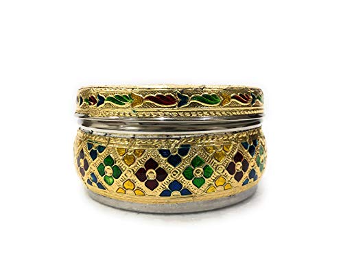 Meenakari Steel Container Box for Return Gifts (10.5 x 10.5 x 5.5 cm) (Pack of 1, 2, 4, 8 and 12 Boxes) Mangal Fashions | Indian Home Decor and Craft