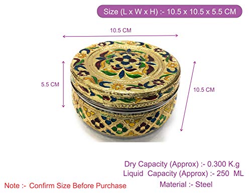 Meenakari Steel Container Box for Return Gifts (10.5 x 10.5 x 5.5 cm) (Pack of 1, 2, 4, 8 and 12 Boxes) Mangal Fashions | Indian Home Decor and Craft