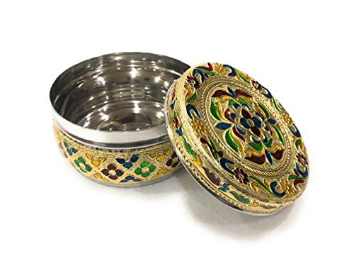 Meenakari Steel Container Box for Return Gifts (10.5 x 10.5 x 5.5 cm) (Pack of 1, 2, 4, 8 and 12 Boxes) Mangal Fashions | Indian Home Decor and Craft