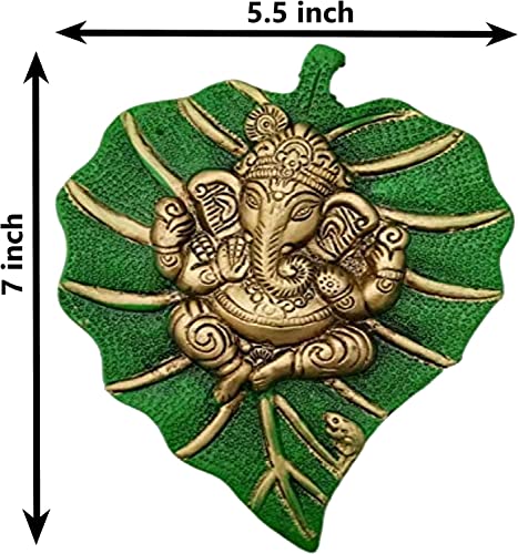 Metal Ganesha On Leaf, Wall Hanging Article for Wall Decor, Room Decor, Best for Housewarming, Wedding, Return Gifts Mangal Fashions | Indian Home Decor and Craft